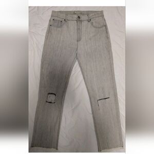 Women's Tractr Jeans Light Grey Distressed Raw Hem Size 8 (29)